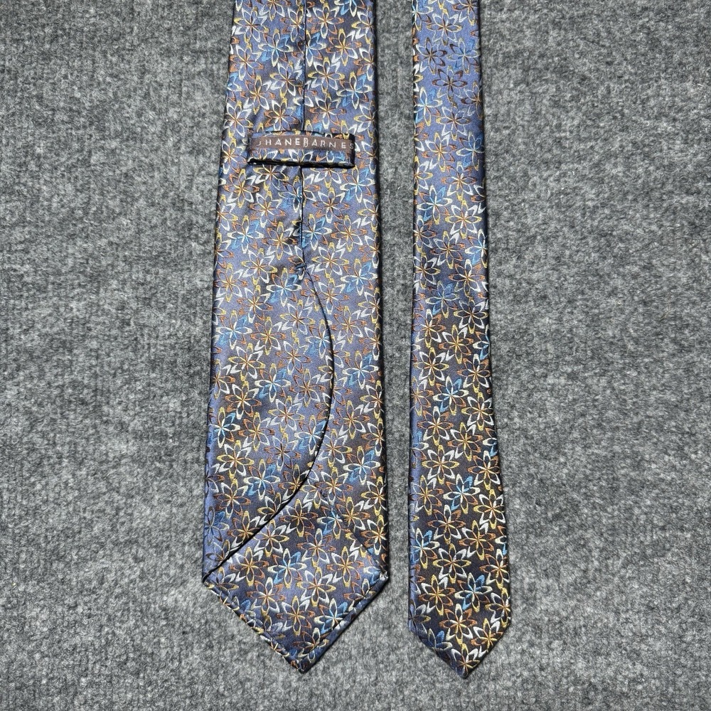 Jhane Barnes Men's 100% Silk Necktie JAPAN Designer Geometric Floral Multicolor - Picture 8 of 11